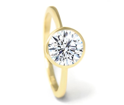 Diamant solitär ring - aus, 585