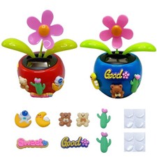 wackelblume solar, Auto wackelfigur, wackelblume, Mit DIY-Aufklebern, 2 Stück...