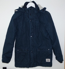 Parka Junge Größe 158 dunkelblau Kapuze gebraucht