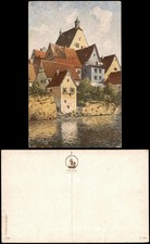 Ansichtskarte  Künstlerkarte: Gemälde / Kunstwerke - Stadtpartie 1913