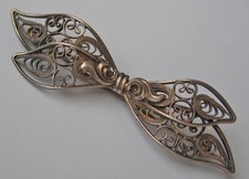 Antikbrosche 835 Silber Brosche alt filigran Antik Schleife Brooch antique 6466