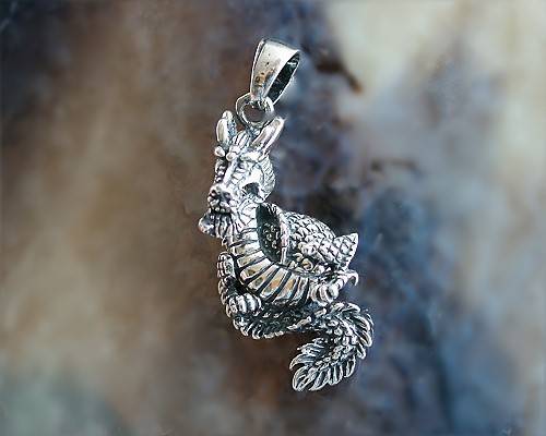 Drachen anhänger silber - anhänger, 925