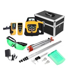 Rotationslaser 360° Grün Strahl Laser Level 500M Baulaser Stativ Meßstab Set