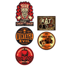 5x Rat Tiki Devil Aufkleber