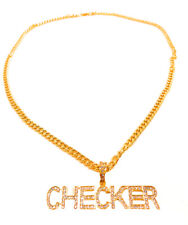 Kette Checker BABO Lude Macho Prolethen Hiphop Rapper Necklace Strass
