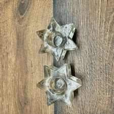 2x Glas Teelichthalter Stern