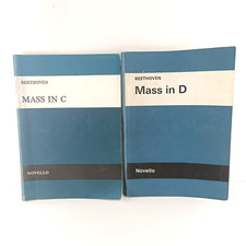 2x Beethoven Messe in C & Messe in D Novello Edition Vokalpartitur Orchesterblatt