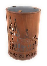 Solar Fackelleuchte Köln Kölner Dom Tisch Feuertonne Rostton 15x5,5x5,5 cm