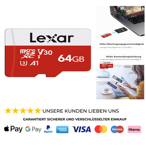 Lexar micro 64gb uhs - lexar, u3