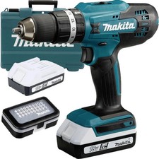 Makita HP457DWAE "G" Schlagbohrschrauber 2x Akkus 18 V.2,0/1,5 Ah+32x Bits & Box