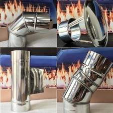 Edelstahlschornstein Bogen Knie Rauchrohr Abgasrohr 130 150 Sanierung 0,6mm⭐⭐⭐⭐⭐