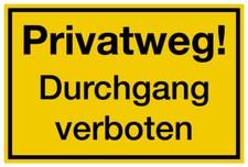 Aufkleber Verbot „Privatweg