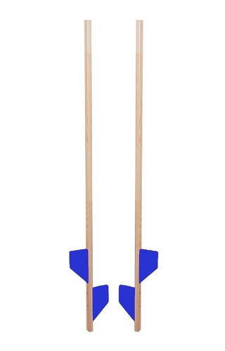 Holzstelzen 140cm blau - 140cm,