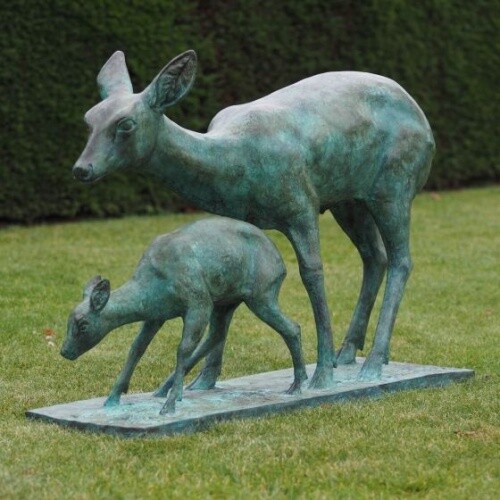 Bronzefigur hirsch mit - bronzefigur,