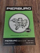 Original Heft Beschreibung Solex Vergaser 35 PDSIT Audi Pierburg Oldtimer