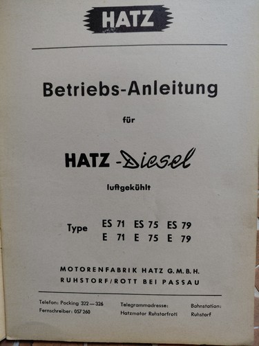 Betriebsanleitung hatz diesel - betriebsanleitung,