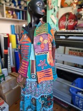 Jacke Hippie Made in Nepal farbenfroh Original Vintage Gr. M