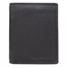 Geldbörse Herren Portemonnaie Leder Geldbeutel Männer Schwarz Hochformat