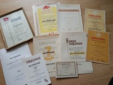 alte DDR Urkunden