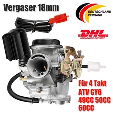 NEU! PD18J Vergaser Kit E-Choke +Benzinfilter Ersatz für 4 Takt GY6 49cc 50ccm
