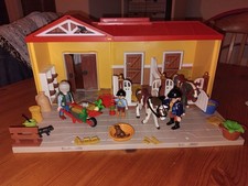 Playmobil 5348 Pferdestall zum Mitnehmen nahezu komplett