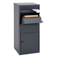 B-Ware Paketkasten MCW-G80, Standbriefkasten Briefkasten verzinkt anthrazit