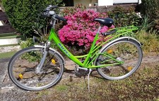 Damen Fahrrad Raleigh mit Rücktritt Froschgrün wenig Gefahren oldschool Chic Top