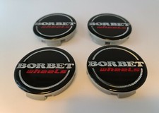 Borbet Wheels 56mm Nabendeckel Nabenkappe Felgendeckel schwarz rot 