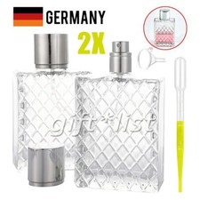 2 tlg Parfum Flakon Parfum Flasche GLAS leer Parfümflasche 100ml
