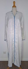 Kaftan Djellaba Jalabiya Jalaba Lang gemustert Weiß Blau Gr.M/L