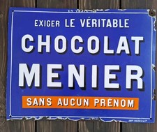 Emailschild Chocolat Menier, Frankreich, Japy Freres & Cie, Schokolade, ca. 1910