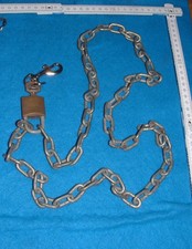 Kette mit Schloss und Schlüssel  120cm lang Karabinerhaken