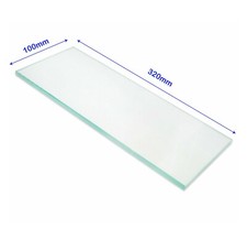 PIZZAOFENTÜR GLAS 320x100x5 HITZEBESTÄNDIG HOCHTEMPERATUR PZZ 001