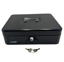 ? HMF Geldkassette mit Schloss – Kassenbox Metall, groß, inkl. Schlüssel, wie n