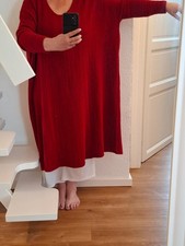 AKH Fashion riesiges, kirschrotes Kleid Oversized/ Lagenlook (OS) bis Größe 52