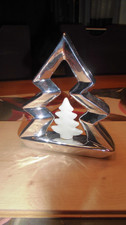 Tannenbaum Keramik Silber / Weiß 16 cm hoch