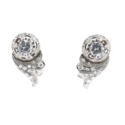 Art deco platinohrringe mit - art-deco,