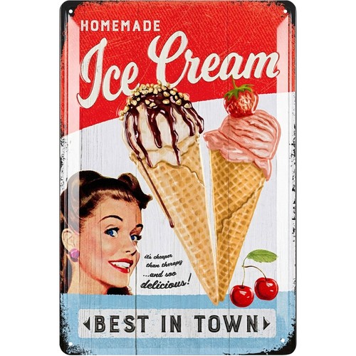 Retro blechschild küche - retro, ice