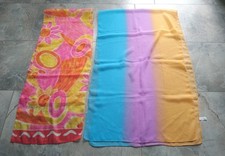 2 Stück Feine Schal Tuch Halstuch Kopftuch  Chiffon Farbverlauf Regenbogen