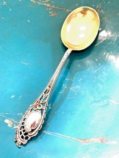 Vorlege Löffel, 800 Silber, um 1900, Laffe vergoldet