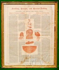 Original 1885 DIE KÖNIGIN Zeitungsbeilage zum STRICKEN HÄKELNETZ Info