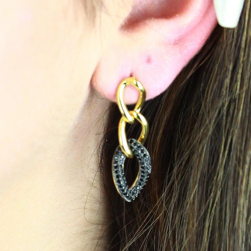 Damen ohrringe gold zirkonia - gold,
