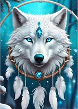 Diamond Painting Erwachsene Diamant Wolf Traumfänger      5D DIY Bilder