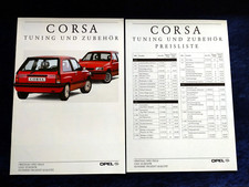 Opel Corsa Tuning und Zubehör Prospekt 2.1992 + Preisliste