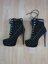 Onlymaker Stiefel, schwarz, Größe 42, High-Heels - 15 cm Absatz / 4 cm Plateau