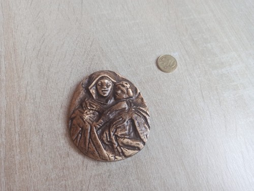 Bronze relief plakette maria - relief,