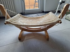 Katzen Hängematte Stehend, Holzgestell, Plüsch, Beige, Katzenstreu, Katzenliege