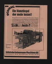 DRESDEN, Werbung 1935, SCAMAG Sächsische Kartonnagen-Maschinen AG Stanztiegel