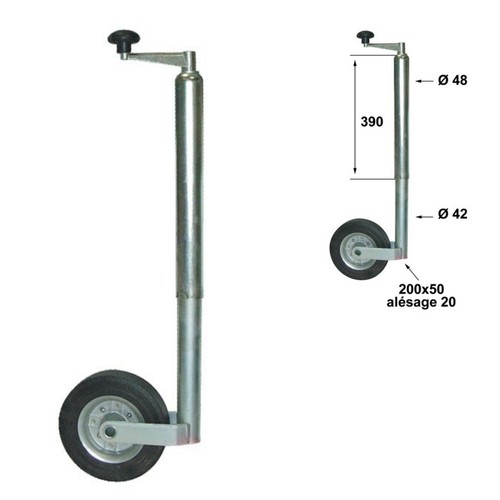 Anhänger stützrad 48mm 250kg - stützrad,