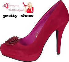 Ladystar by KATZENBERGER  Superpreis Schuhe Pumps ROT high heel Plateau NEU